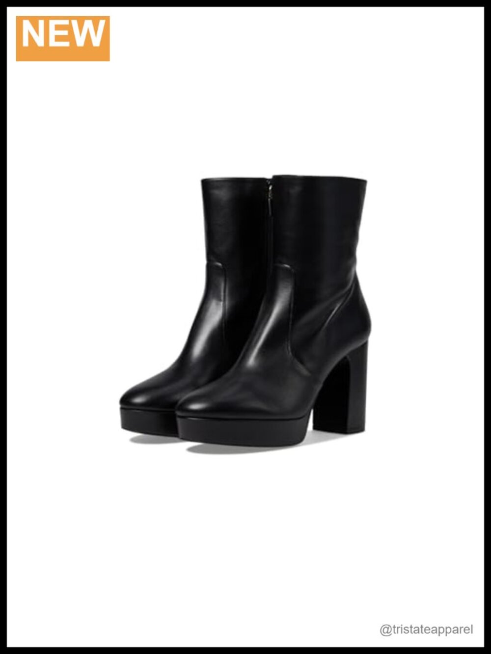 Stuart Weitzman Dayna Platform Bootie Leather Block Heel Ankle